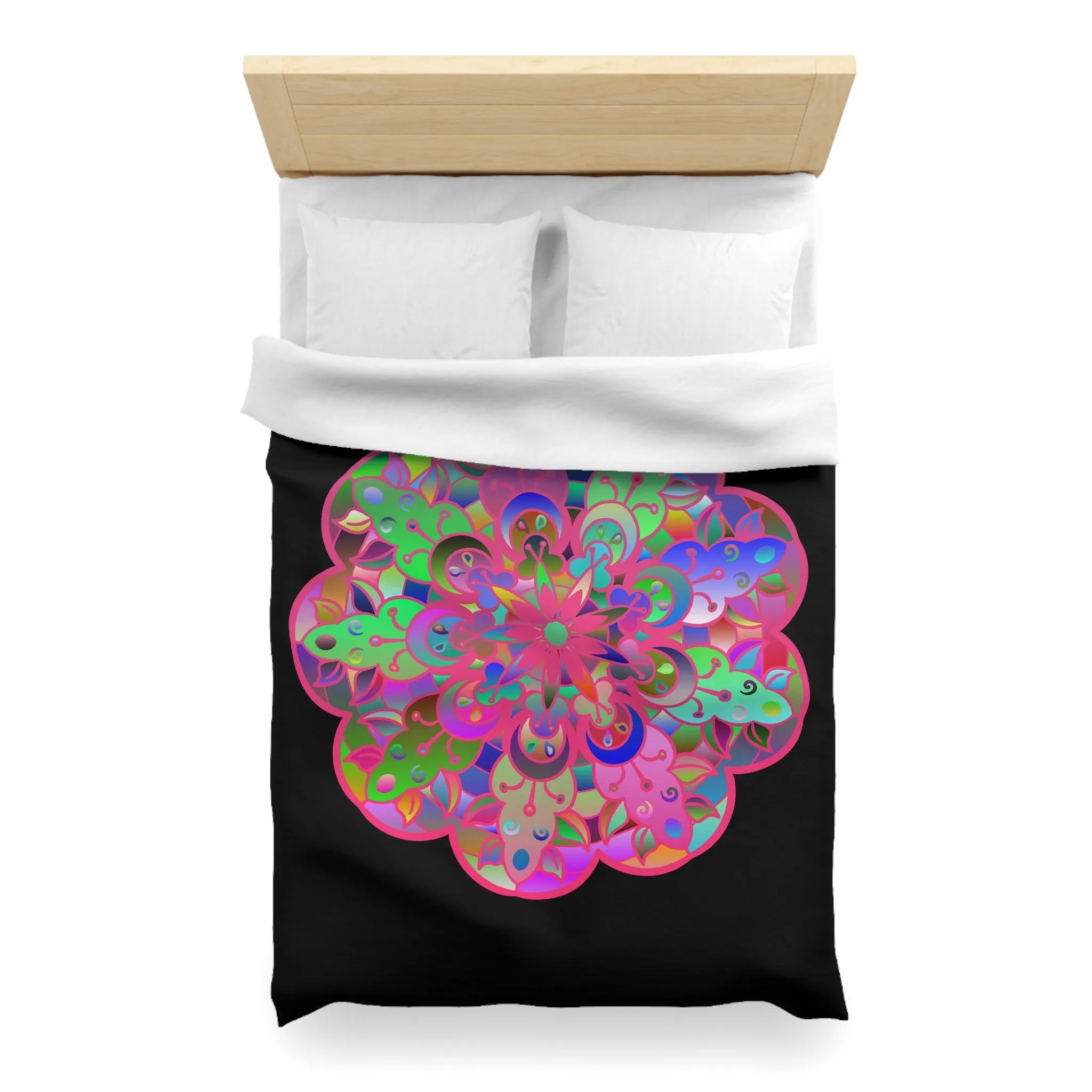 Handmade Mandala Art Microfiber Duvet Cover - Colorful Design