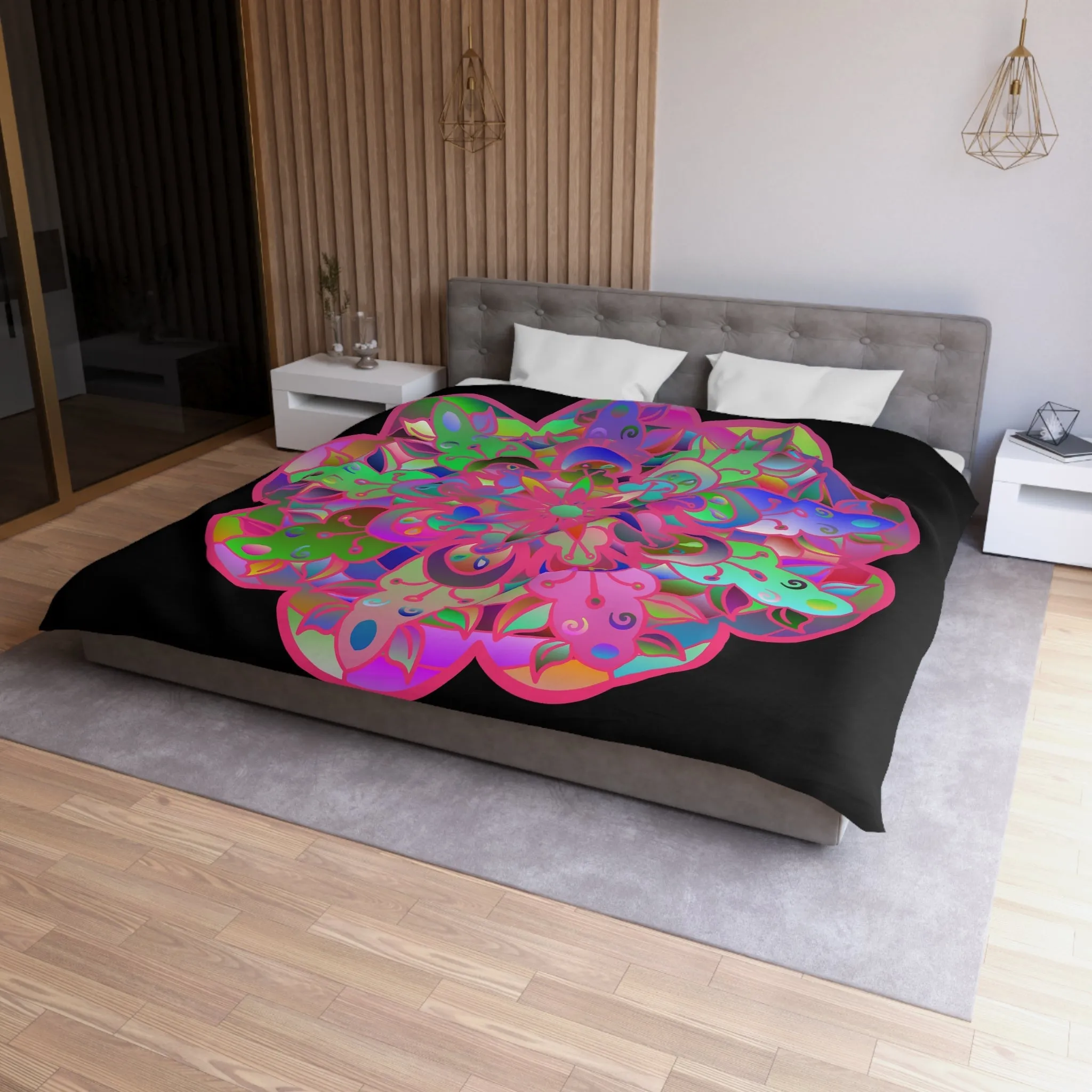 Handmade Mandala Art Microfiber Duvet Cover - Colorful Design