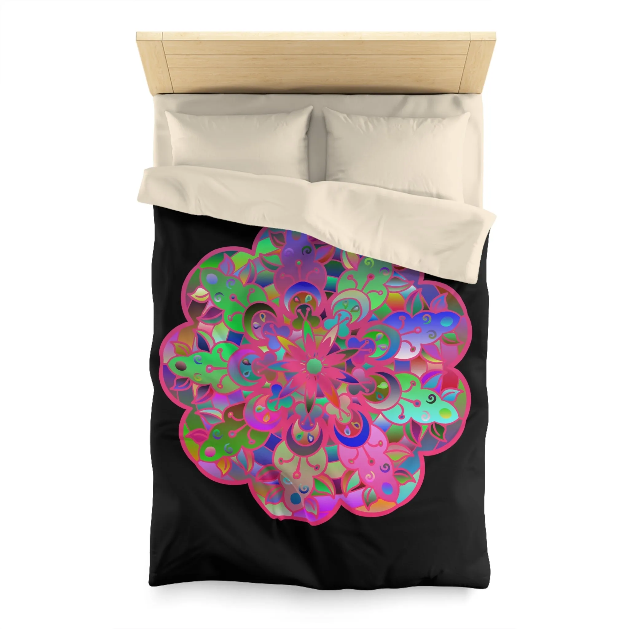 Handmade Mandala Art Microfiber Duvet Cover - Colorful Design