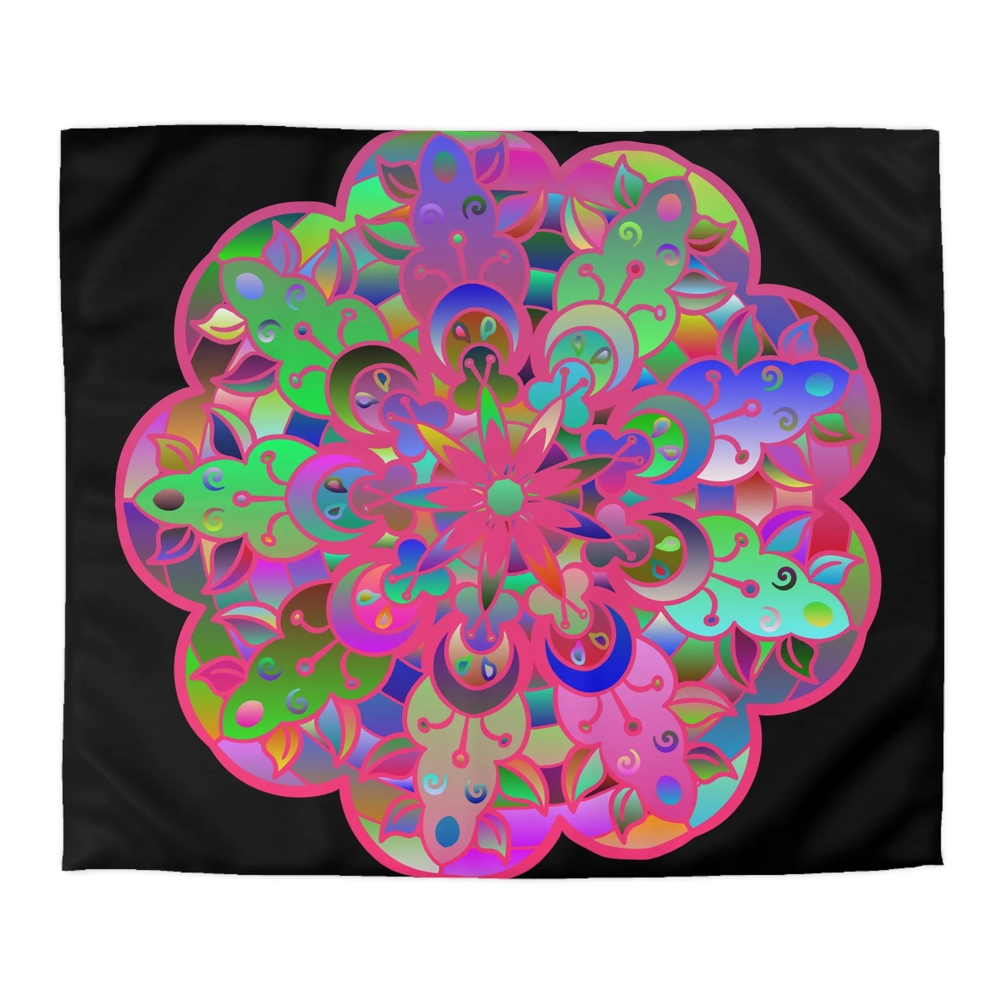 Handmade Mandala Art Microfiber Duvet Cover - Colorful Design