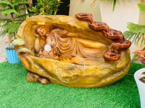 Homestead DECORE Solution Sleeping Big Sleeping Buddha Fountain for Home Decor/Living Room/Hall/Office/Garden Fountain/Temple/Hotel Decor Outdoor Fountain Fiber Unbreakable