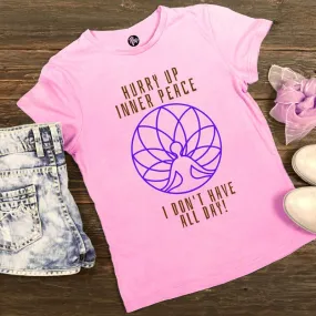 Hurry Up Inner Peace Yoga T-Shirt for Women