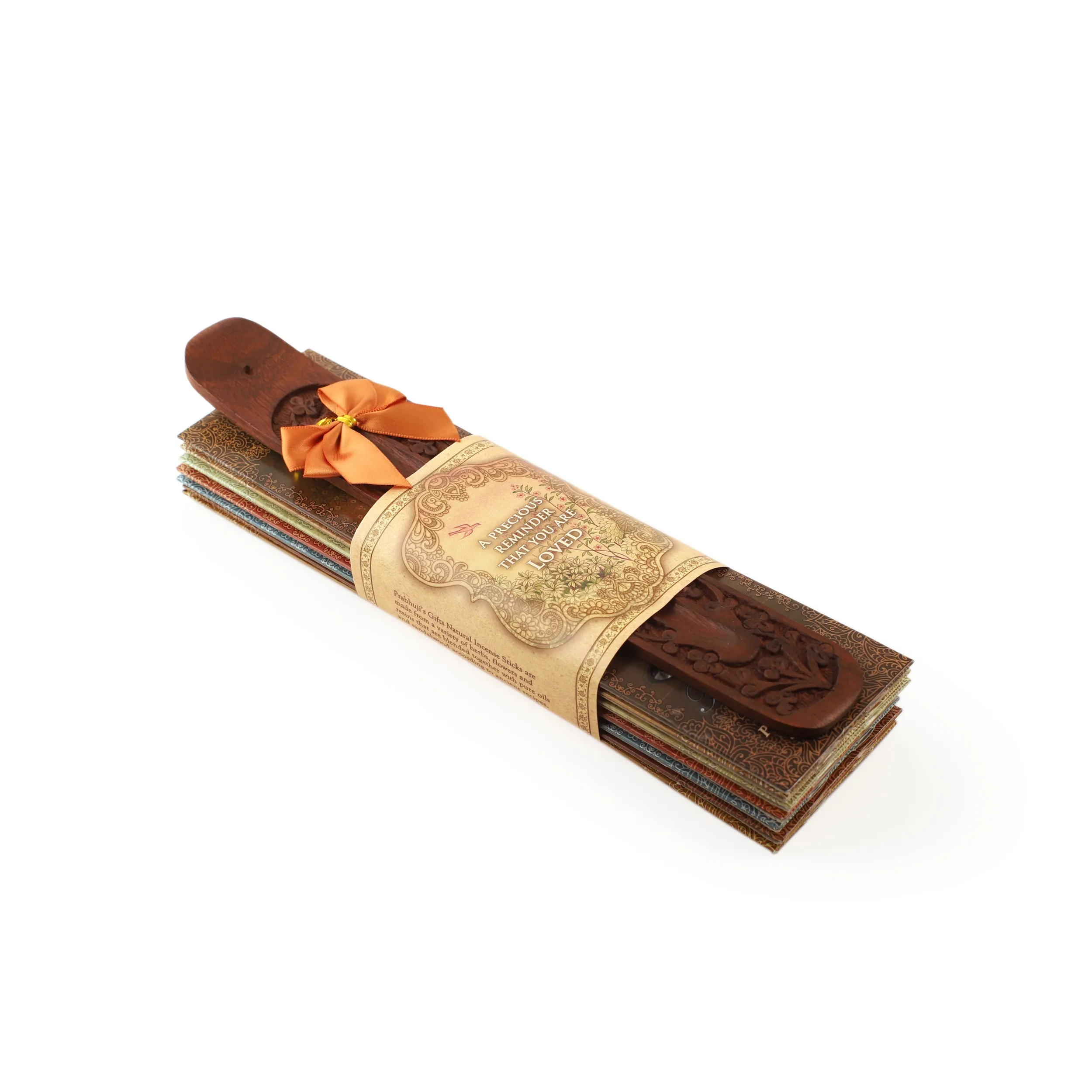 Incense Gift Set - Flat Burner   7 Harmony Incense Stick & greeting A Precious Reminder that You are Loved