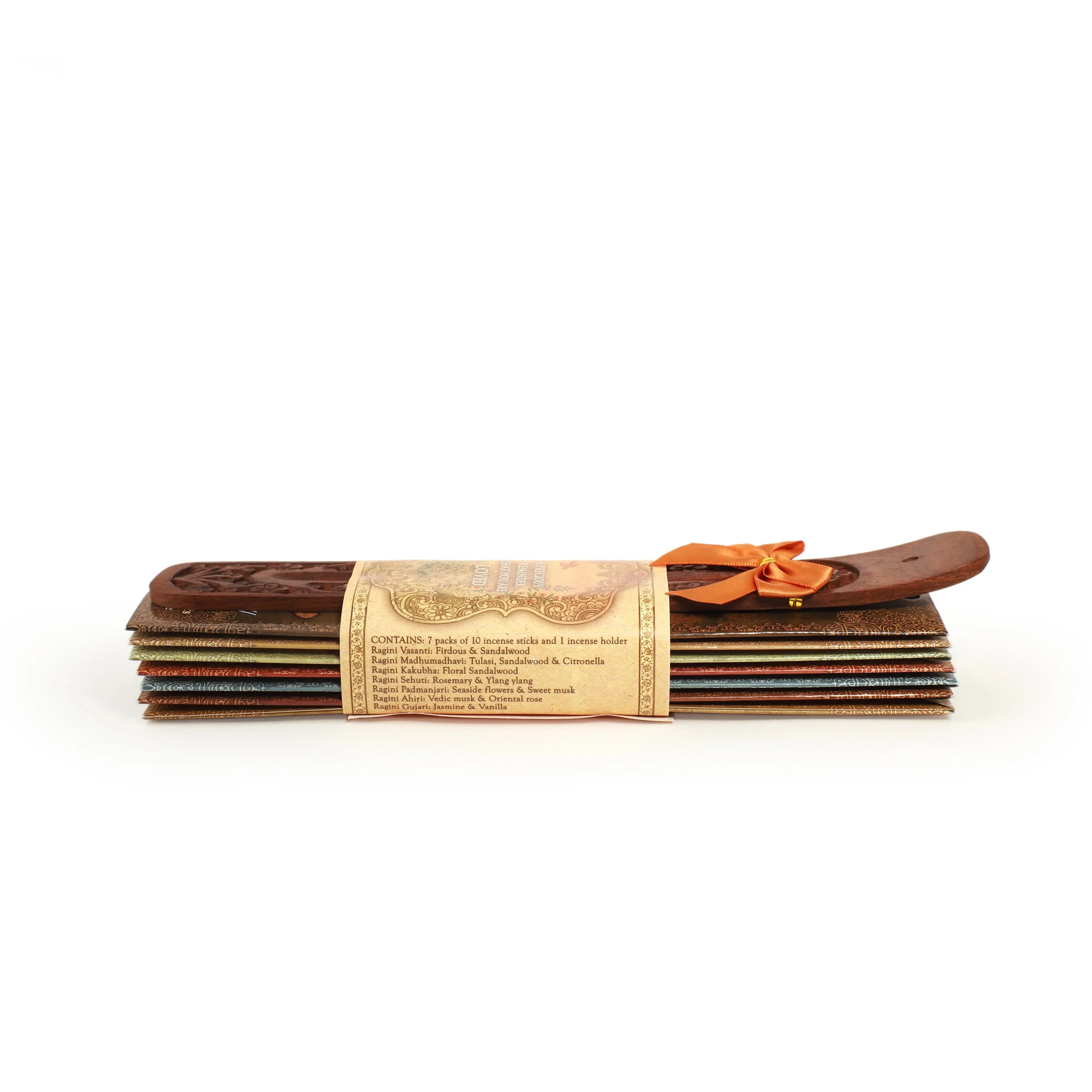 Incense Gift Set - Flat Burner   7 Harmony Incense Stick & greeting A Precious Reminder that You are Loved