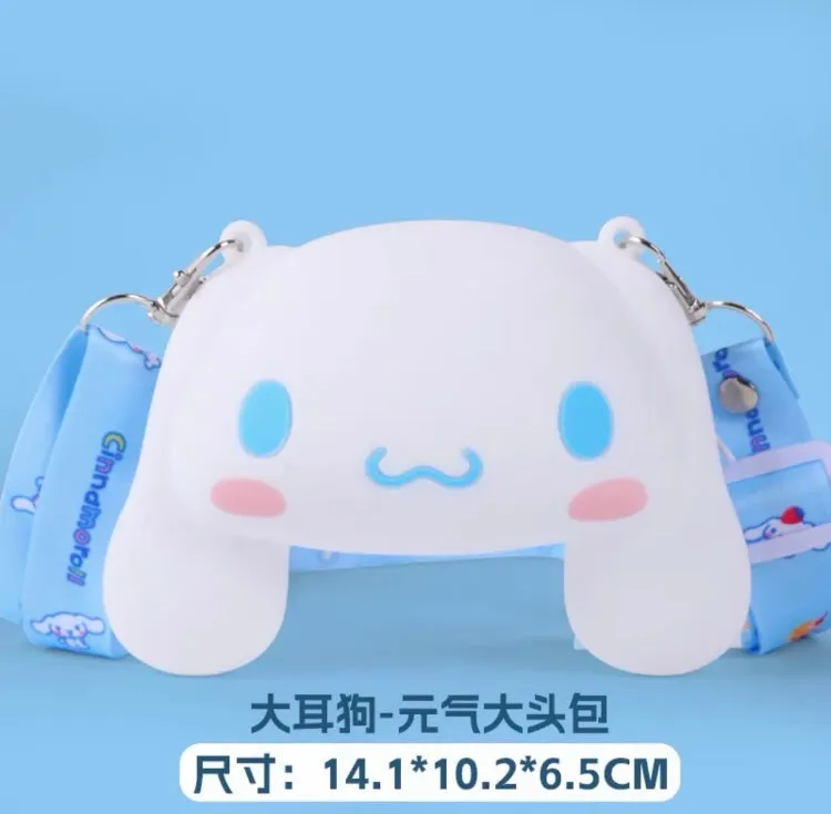 Japan Sanrio Silicone Big Head Shoulder Bag | Hello Kitty My Melody Kuromi Cinnamoroll -  Kawaii Bag Birthday Girlfriend Children Gift
