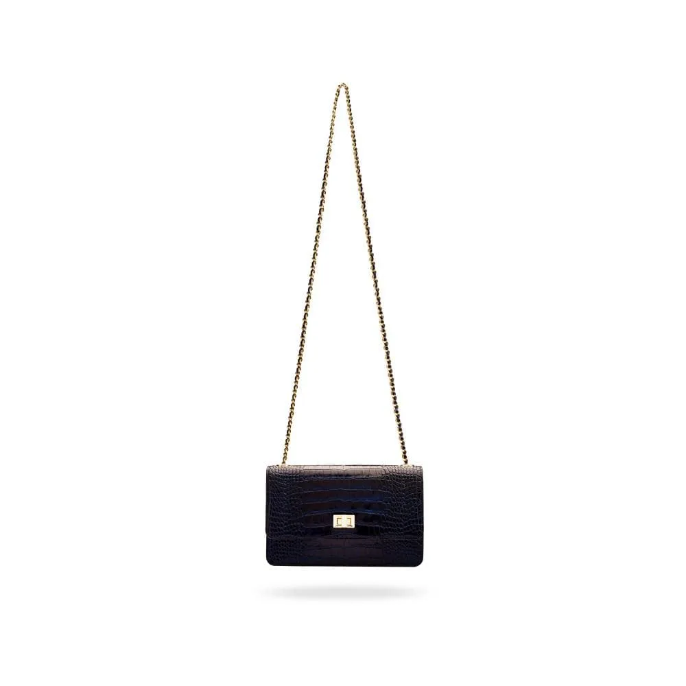 Julia Bag - Navy Croc