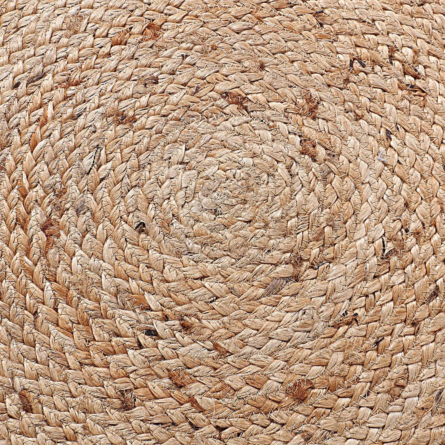 Kuber Industries Hand Woven Carpet Rugs|Natural Stitch Braided Jute Door mat|Round Shape Mat for Bedroom,Living Room,Dining Room,Yoga,60x60 cm,(Brown)