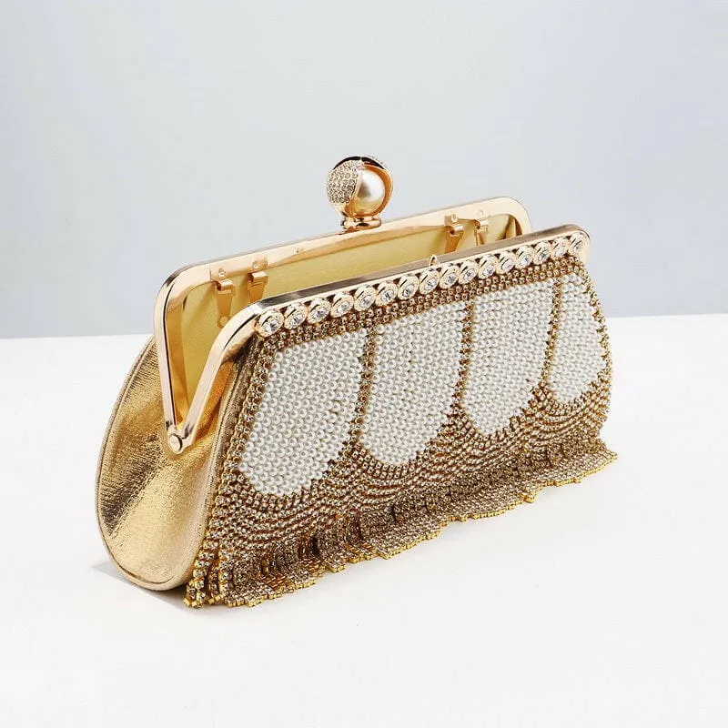 Ladies High End Rhinestone Fringed Evening Bag for Glam Nights