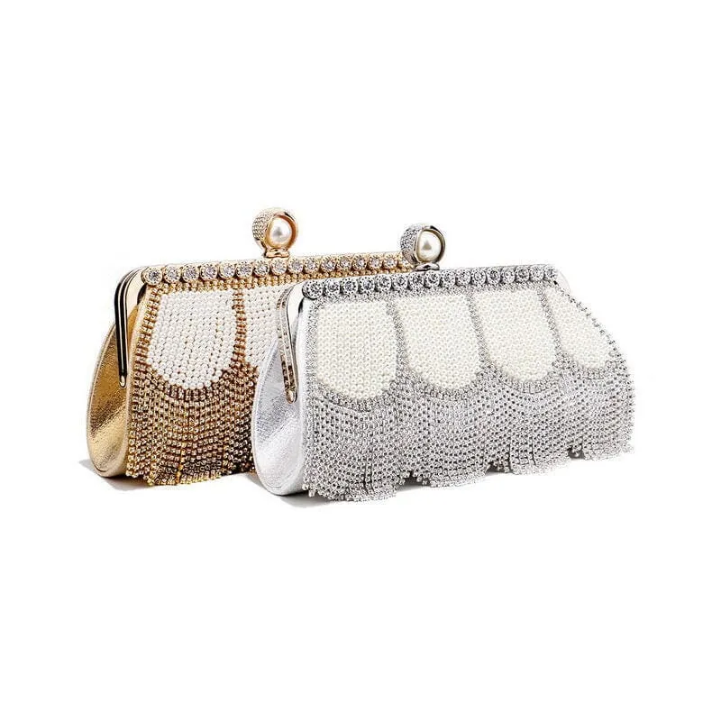Ladies High End Rhinestone Fringed Evening Bag for Glam Nights