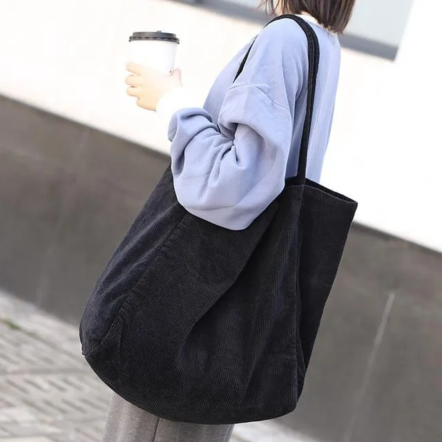 Large Capacity Corduroy Tote Bag