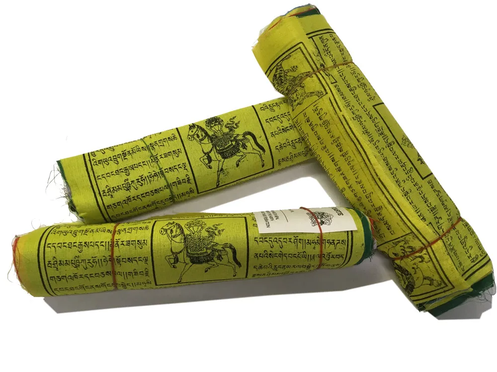Large Traditional Tibetan Windhorse Block Printed Prayer Flag - 1 set