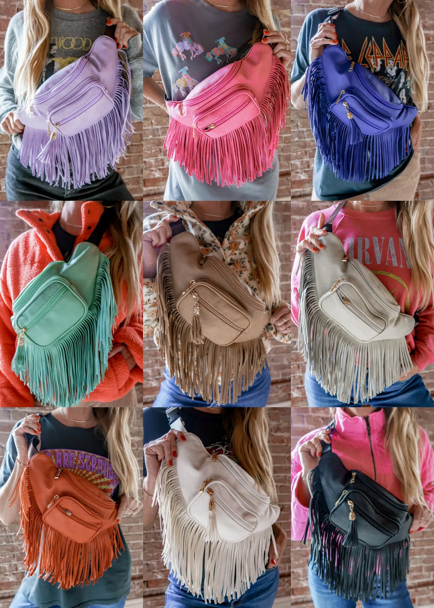 Leather Fringe Belt Bag