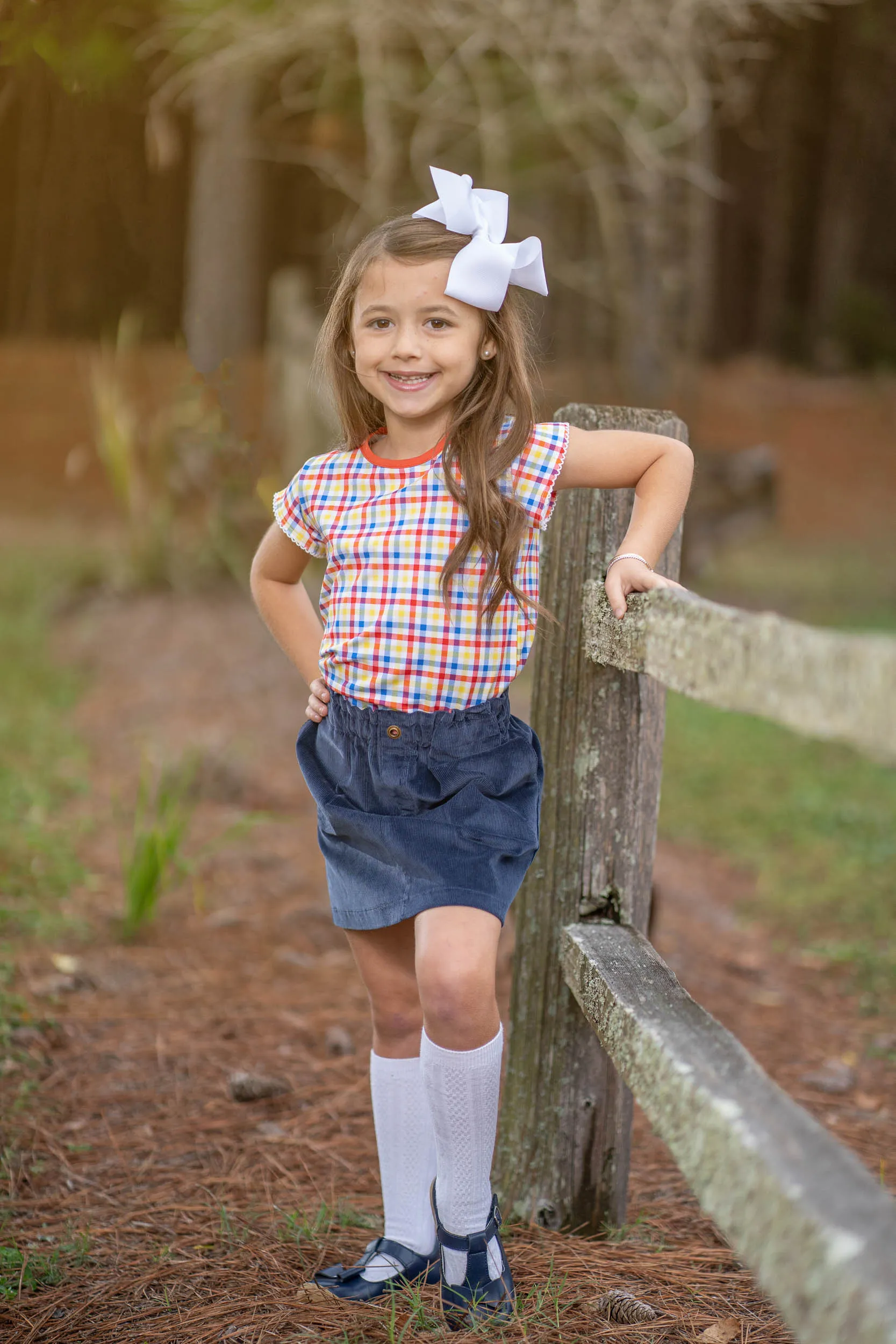 Leigh Navy Cord Skirt