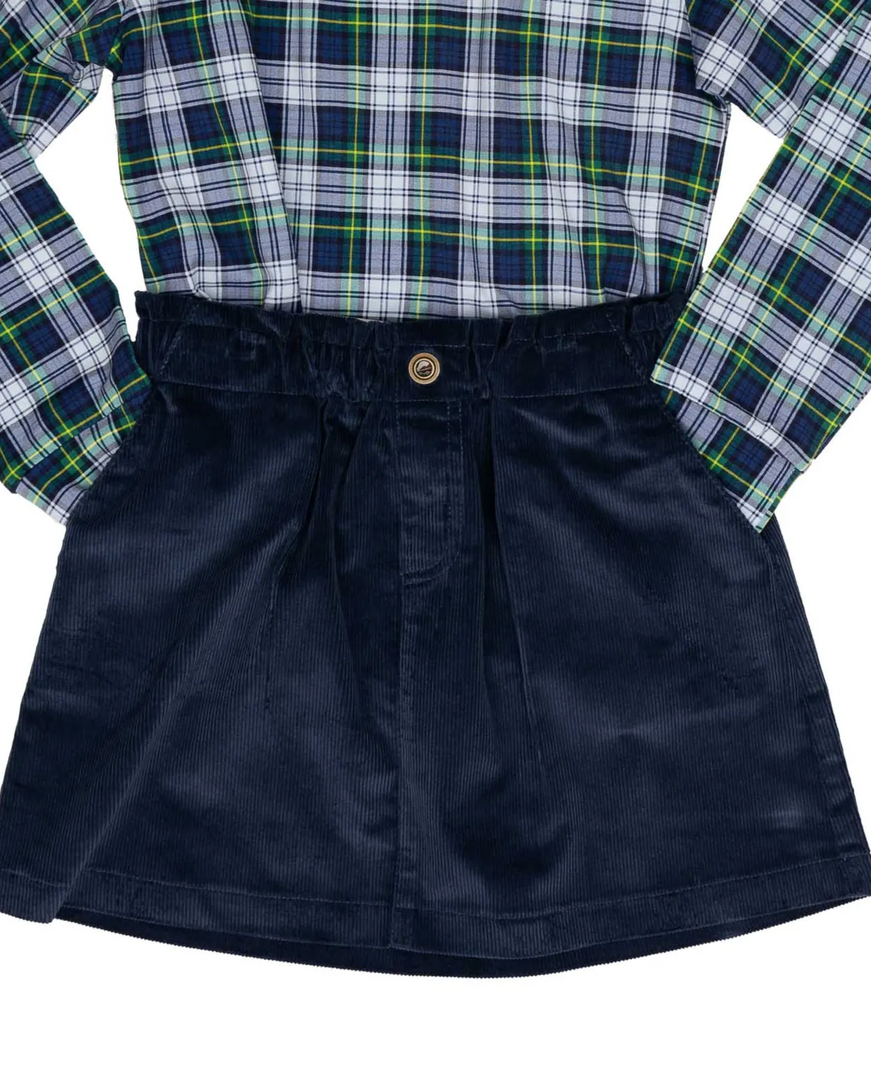 Leigh Navy Cord Skirt
