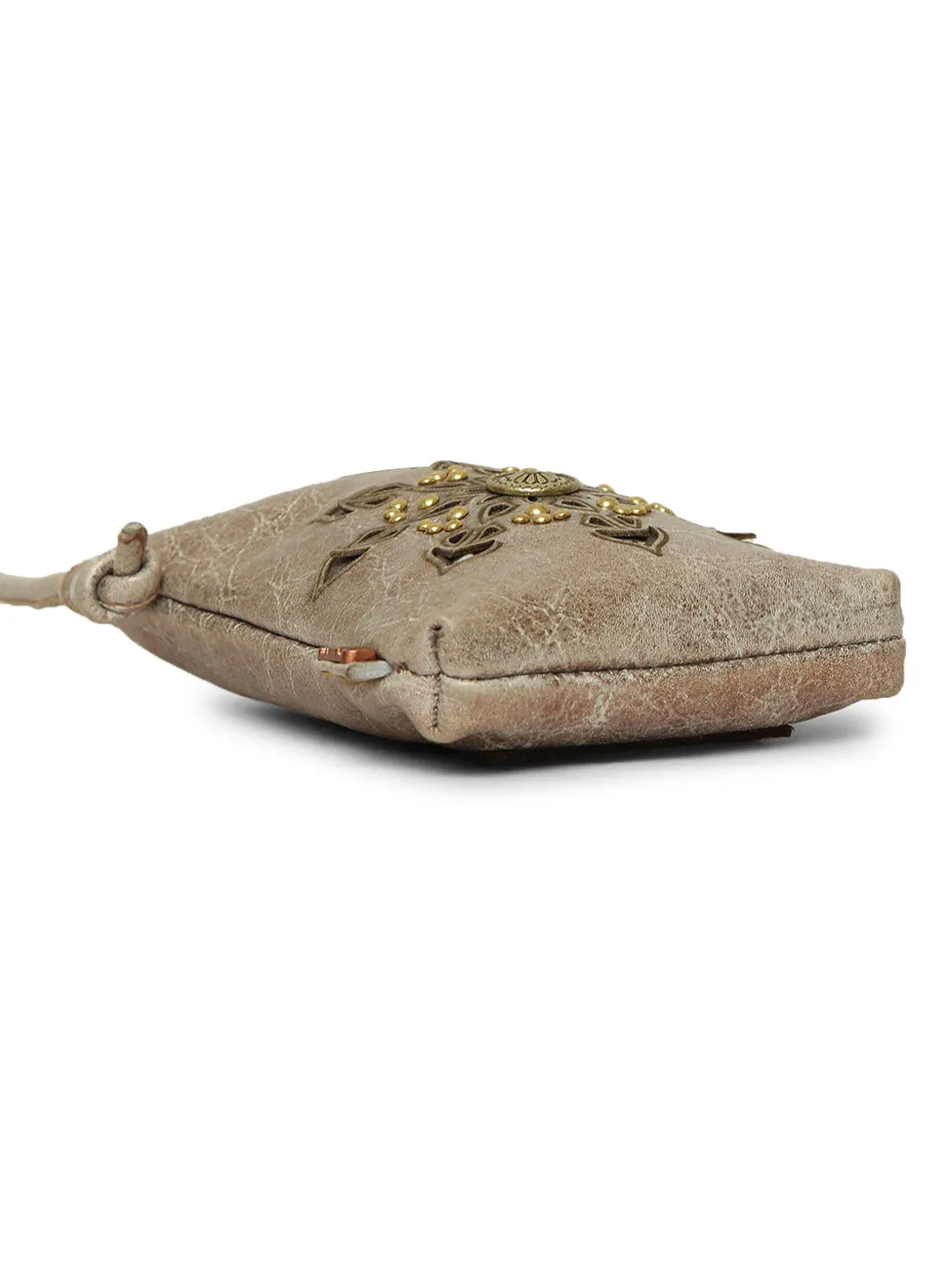 Luminosa: Metallic Effect With Mandala Leather Phone Pouch