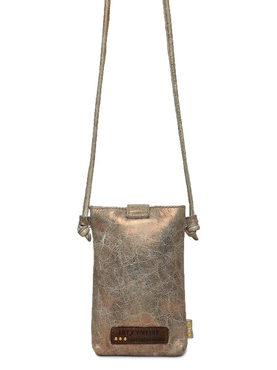 Luminosa: Metallic Effect With Mandala Leather Phone Pouch