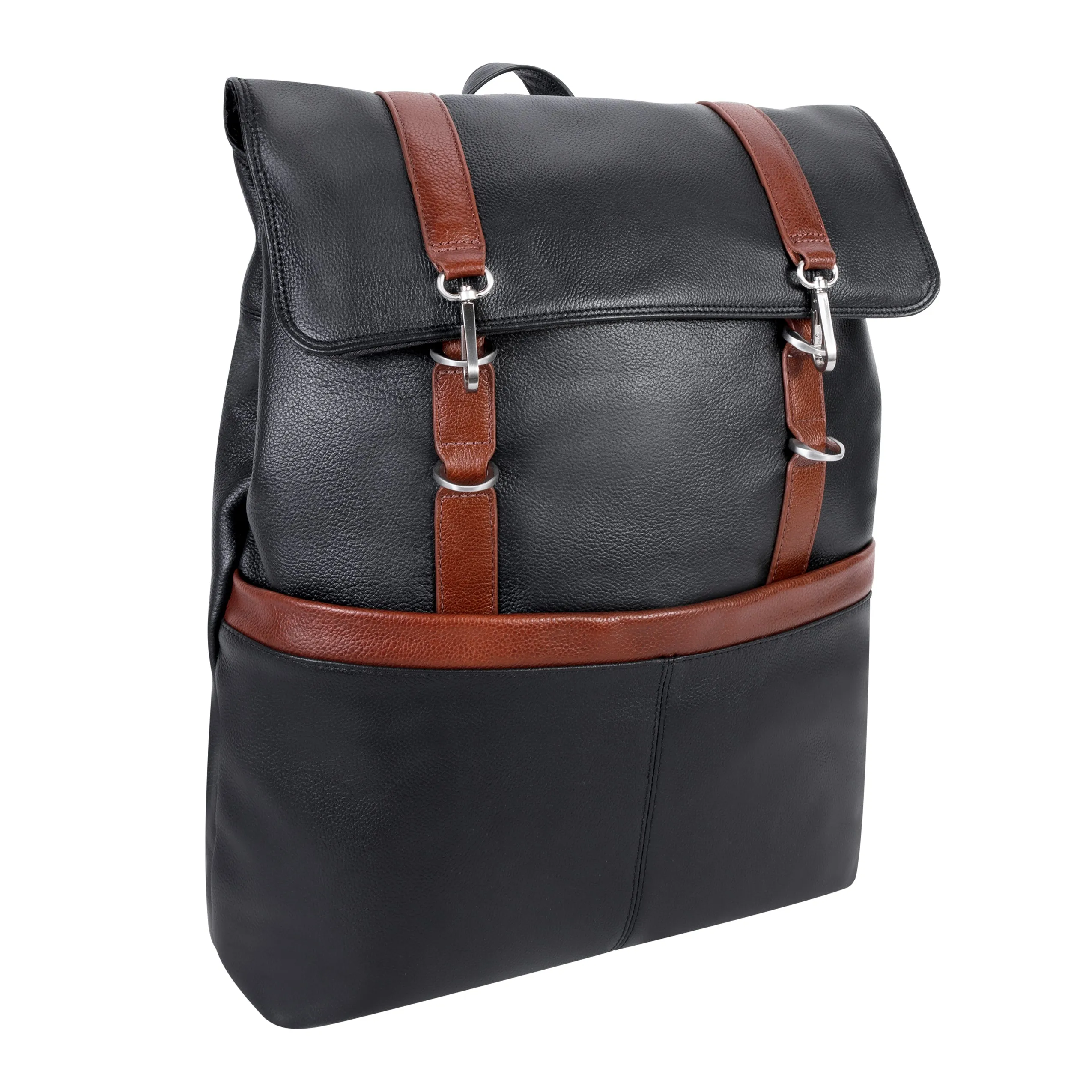 McKlein ELEMENT 17" Leather, Two-Tone, Flap-Over, Laptop & Tablet Backpack