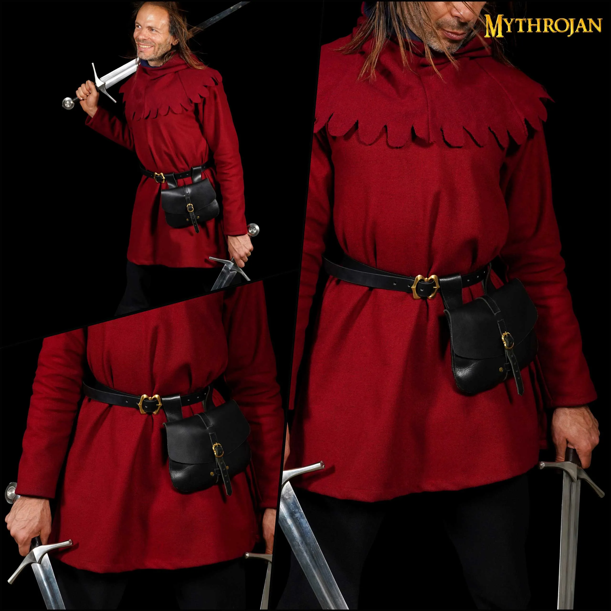 Medieval Leather Bag - Black