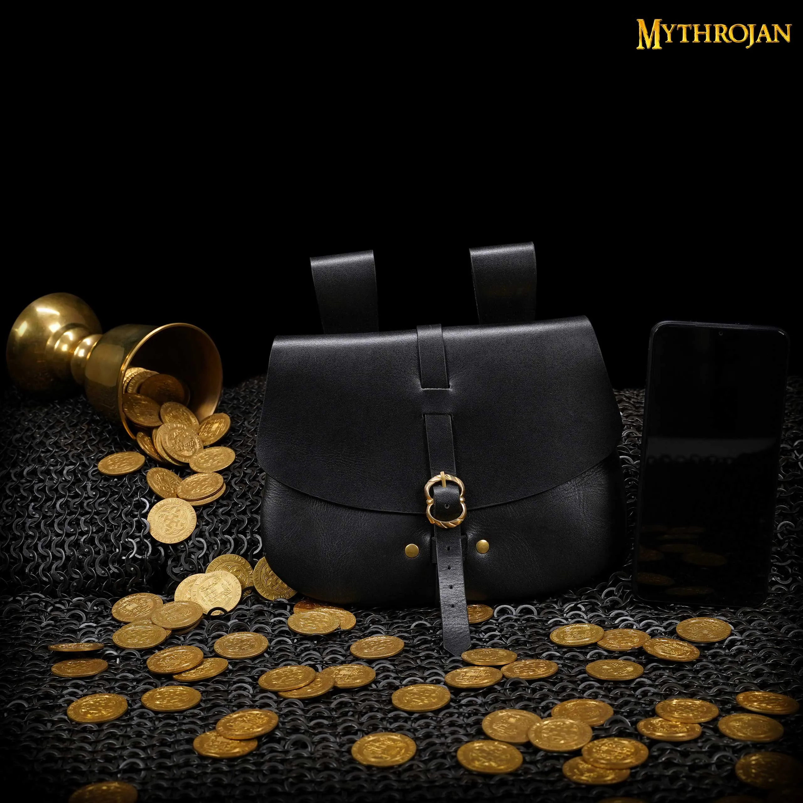 Medieval Leather Bag - Black