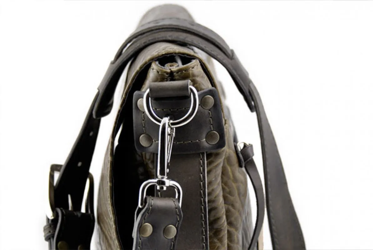 Messenger Bag - Buffalo Leather Messenger Bag - Moss