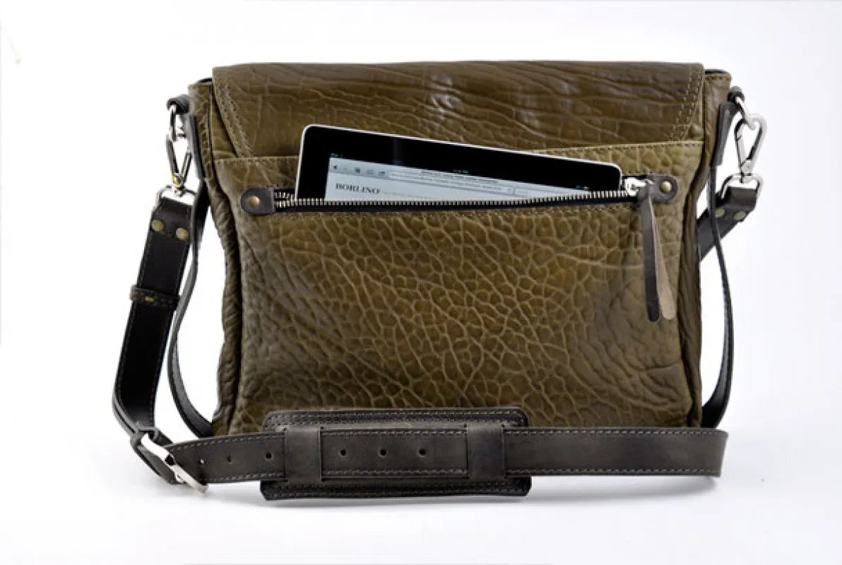 Messenger Bag - Buffalo Leather Messenger Bag - Moss