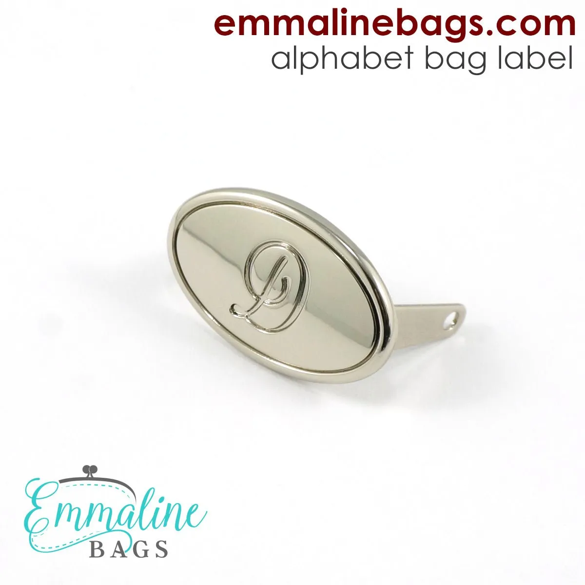 Metal Bag Label: Script Alphabet