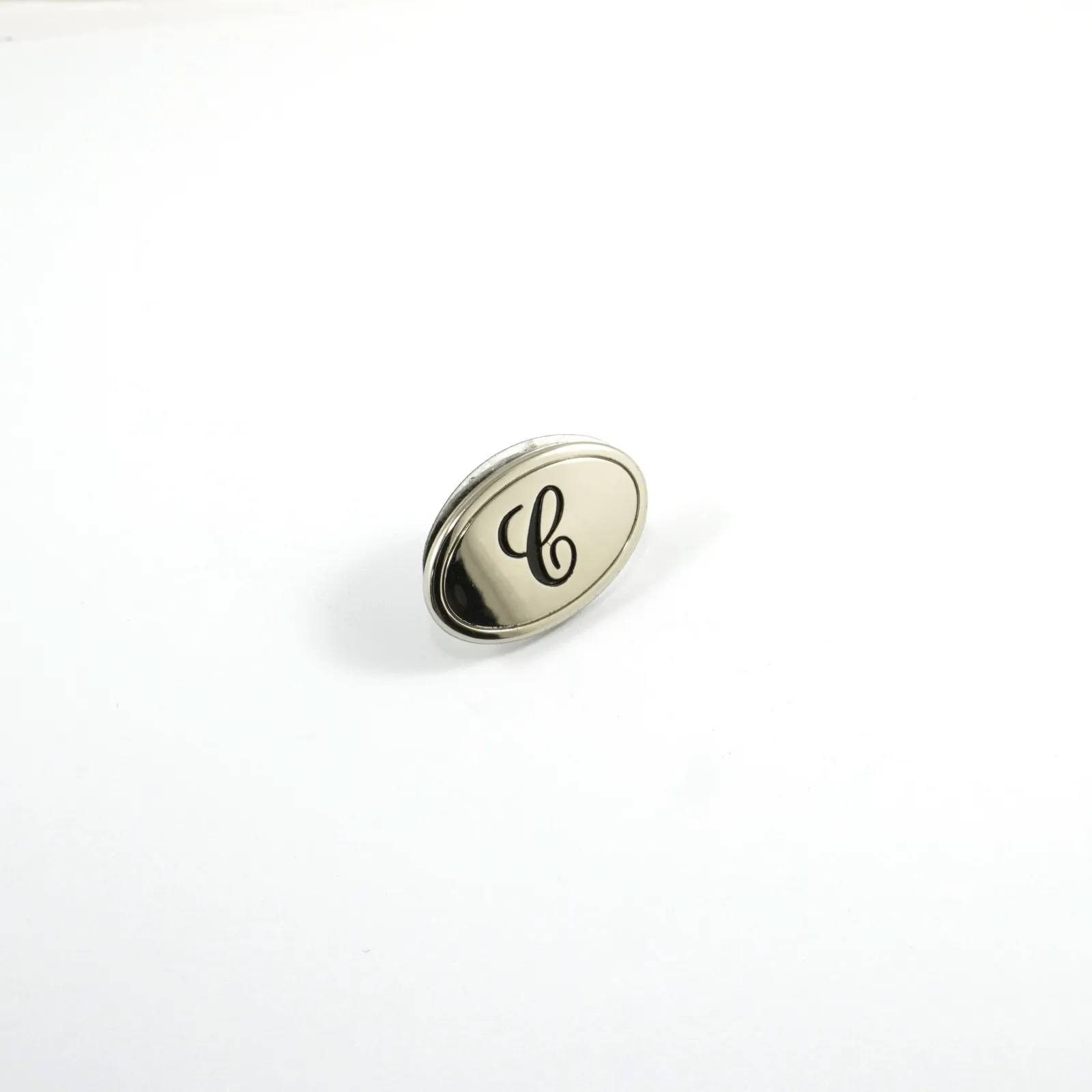 Metal Bag Label: Script Alphabet
