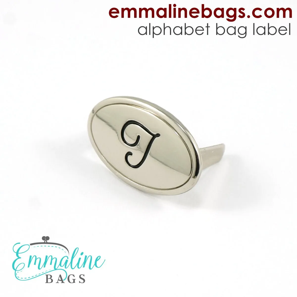 Metal Bag Label: Script Alphabet