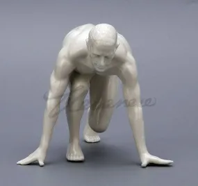 Modern Art Series Nude Male Sprinter Ceramic Statue Abstract Naked Body Art Sculpture