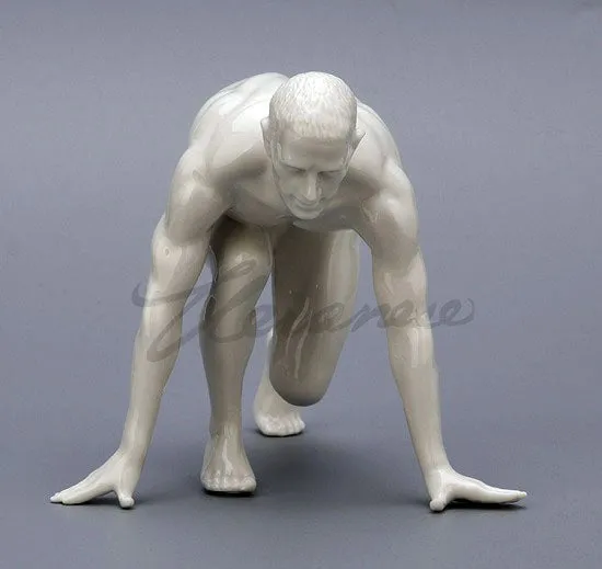 Modern Art Series Nude Male Sprinter Ceramic Statue Abstract Naked Body Art Sculpture