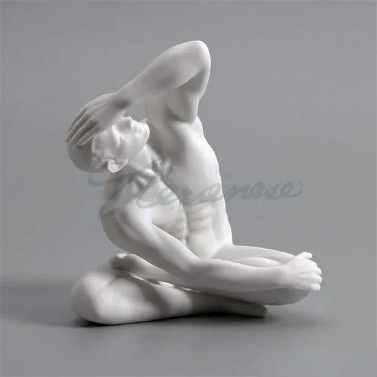 Modern Art Series Nude Male Yoga Gymnastics Ceramic Statue Abstract Naked Body Art Sculpture
