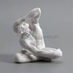 Modern Art Series Nude Male Yoga Gymnastics Ceramic Statue Abstract Naked Body Art Sculpture