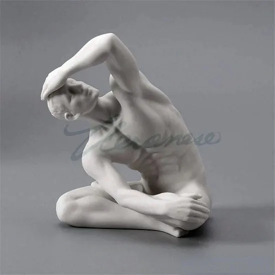 Modern Art Series Nude Male Yoga Gymnastics Ceramic Statue Abstract Naked Body Art Sculpture