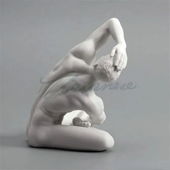 Modern Art Series Nude Male Yoga Gymnastics Ceramic Statue Abstract Naked Body Art Sculpture