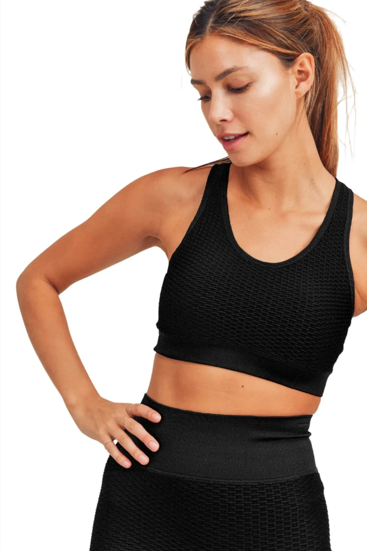 Mono B Textured Triangle Bra Top AT-A7115