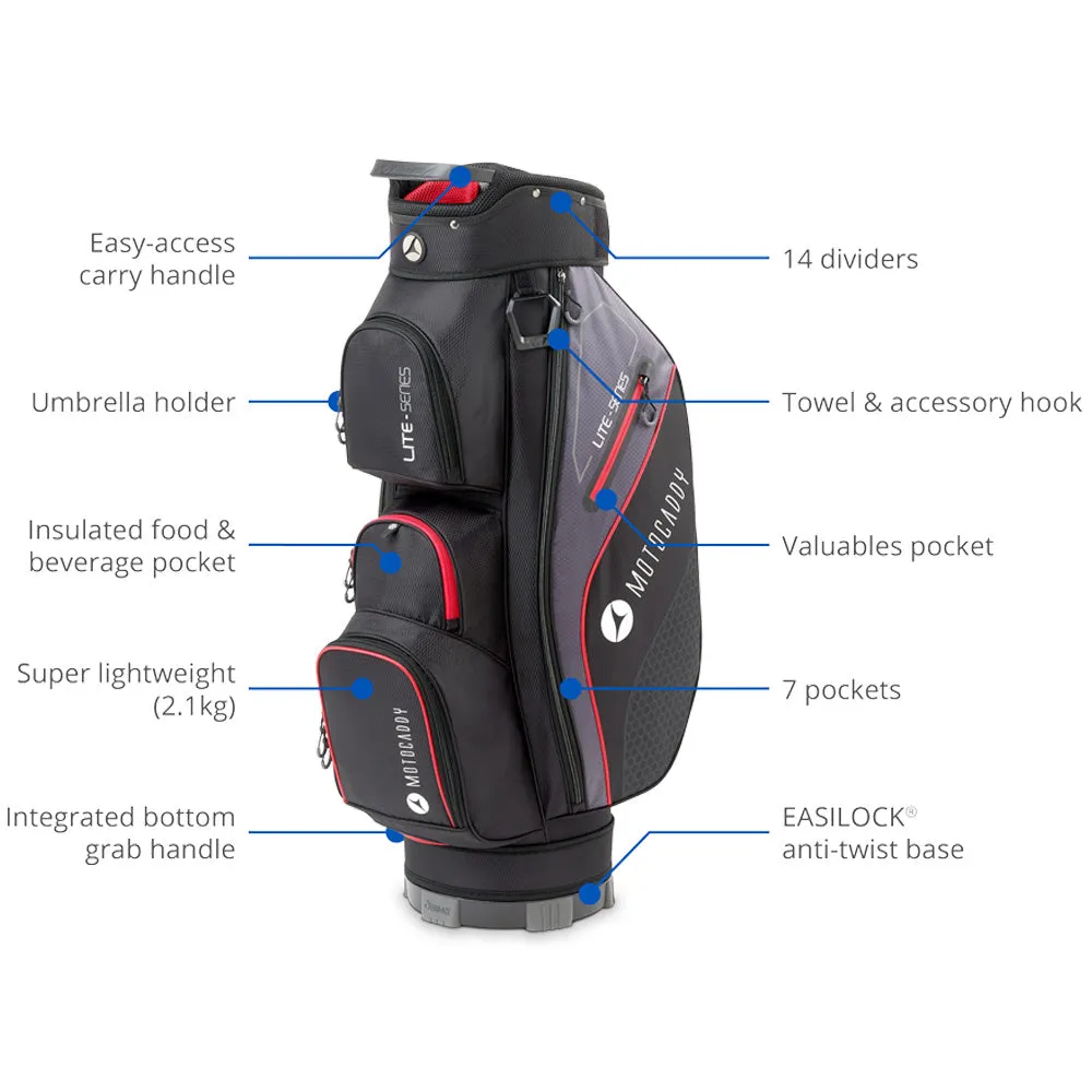 Motocaddy 2024 Lite Series Cart Bag - Black/Blue