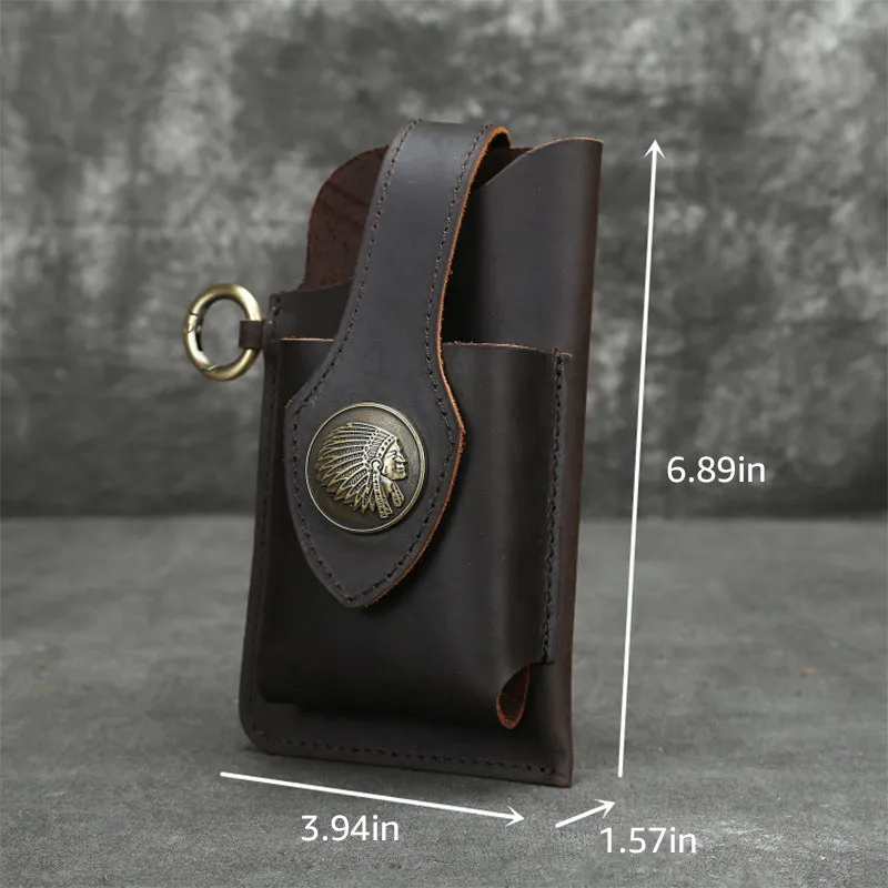 Multifunctional phone case in leather