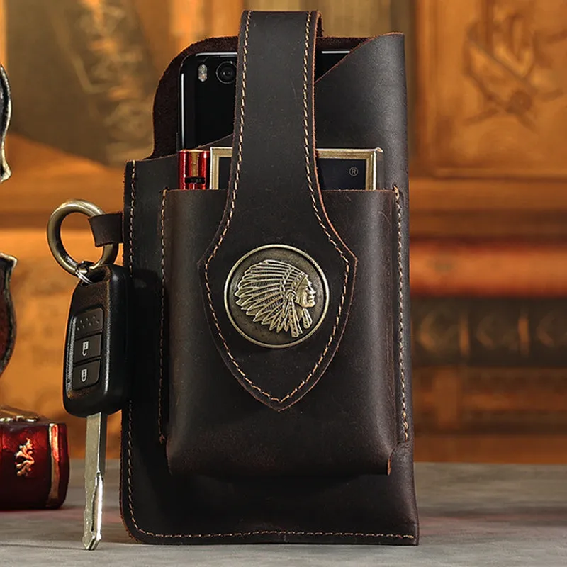 Multifunctional phone case in leather