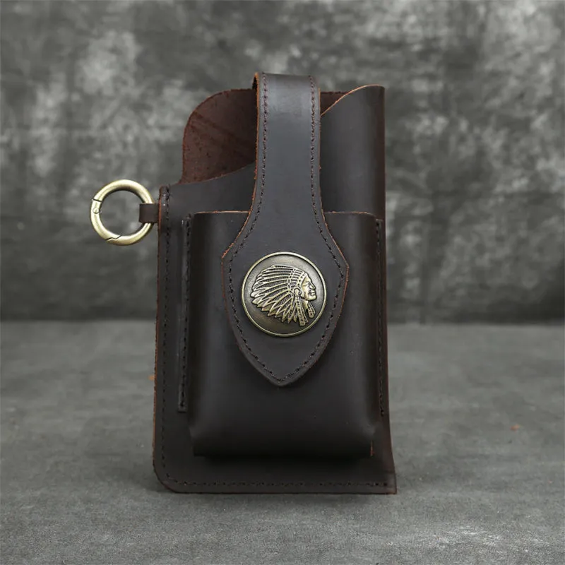 Multifunctional phone case in leather