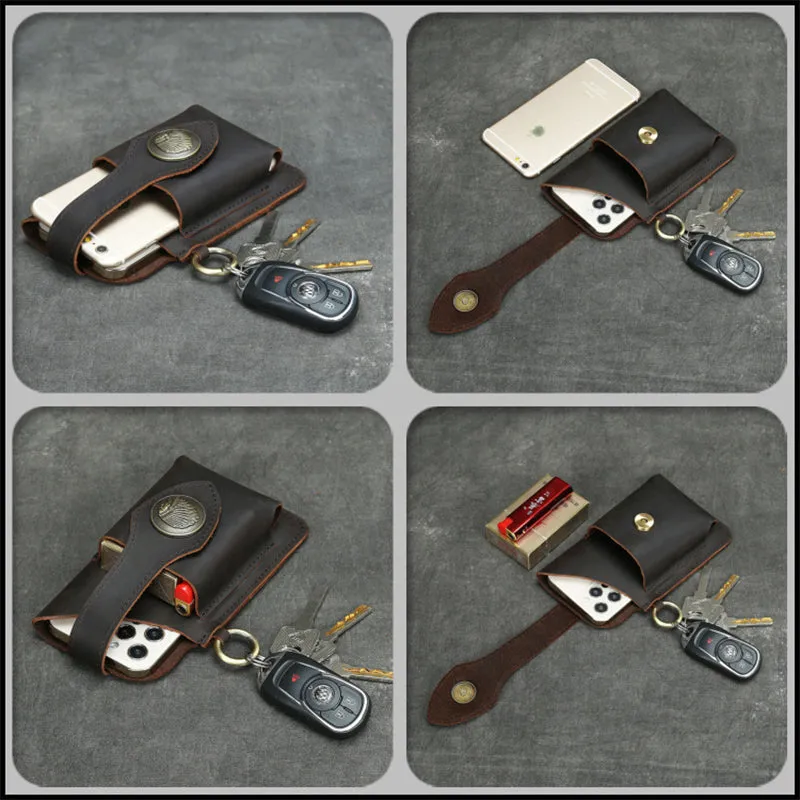 Multifunctional phone case in leather