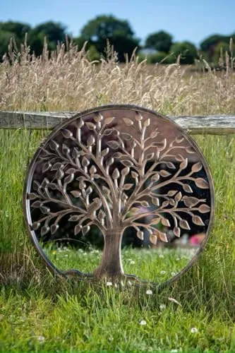 musa kazim Tree of Life Wall Mirror Wooden Wall Mirror| Wall Mirror | Wall Hanging | Wall Floating | Wall Mounted Wall Decor Hanging Art for Living Room Bedroom & Garden Decor (Large 24 Inch)