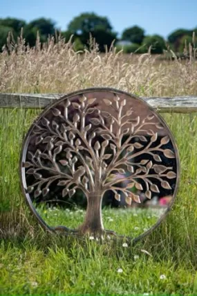 musa kazim Tree of Life Wall Mirror Wooden Wall Mirror| Wall Mirror | Wall Hanging | Wall Floating | Wall Mounted Wall Decor Hanging Art for Living Room Bedroom & Garden Decor (Large 24 Inch)