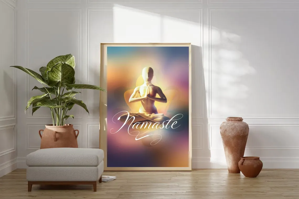 Namaste Print, Yoga Wall Art, gift for yoga lovers Yoga Gift