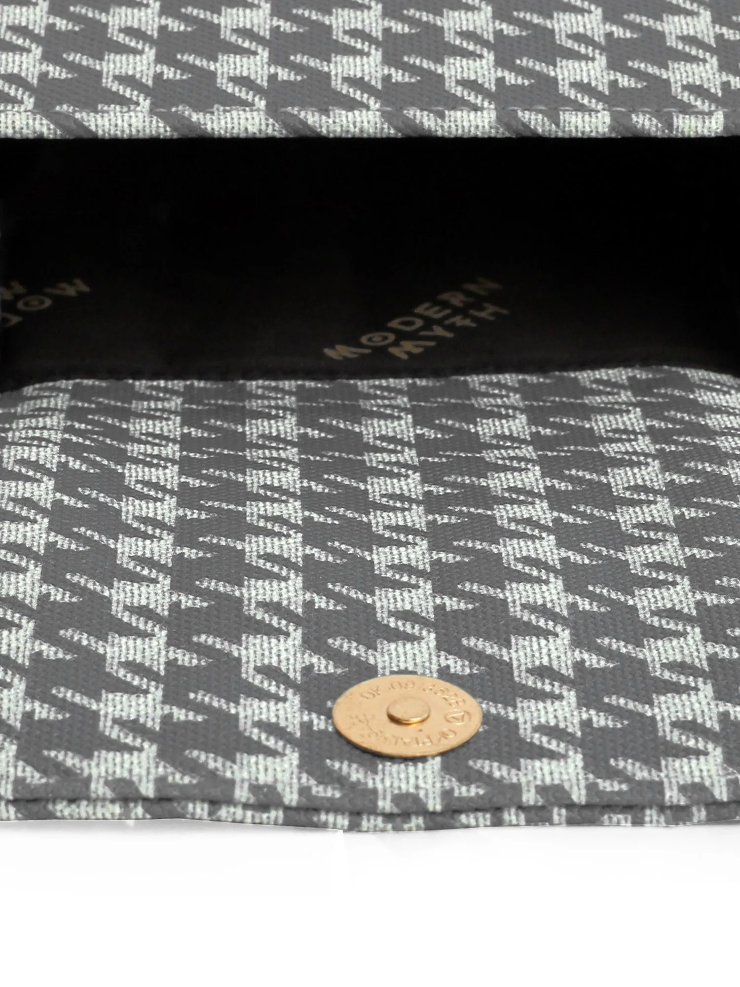 Nano Grey & White Houndstooth Mini Box Bag | Modern Myth