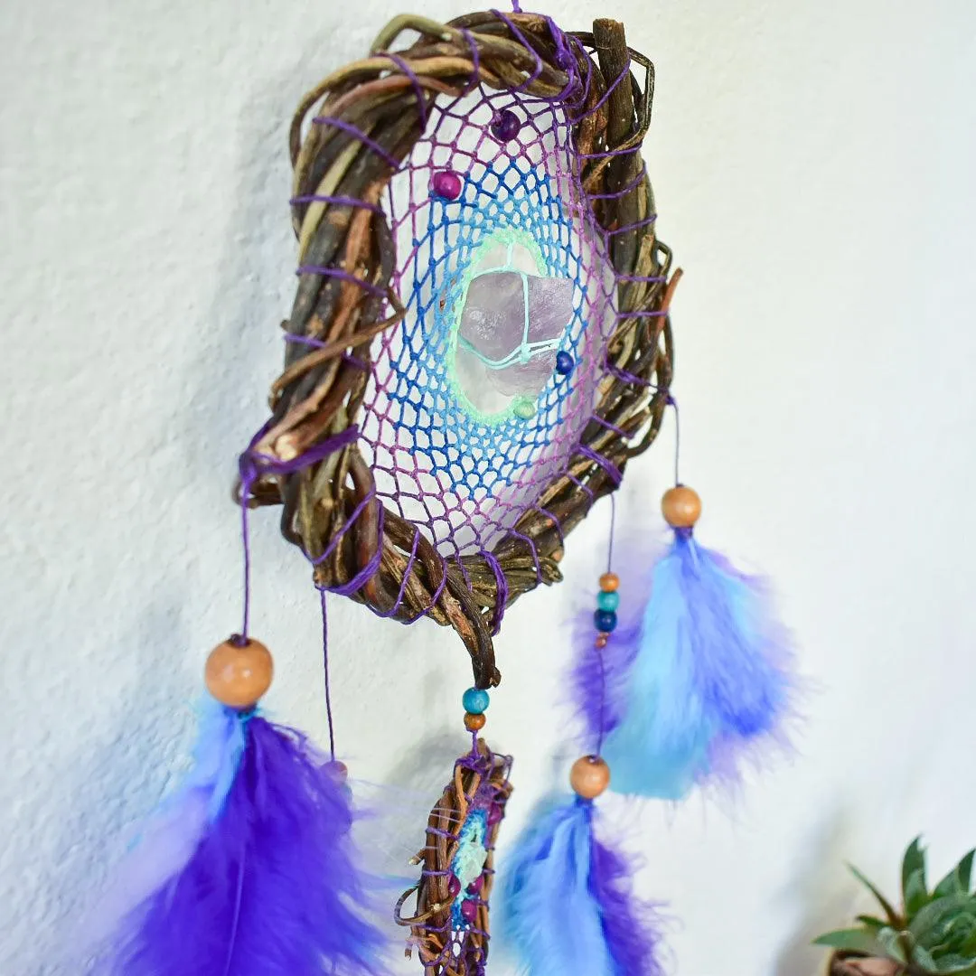 Native and spiritual dream catcher energy field stones, authentic crystals dream Hunter