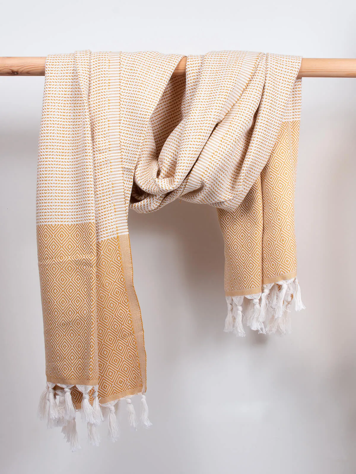 Nordic Dot Hammam Towel, Mustard