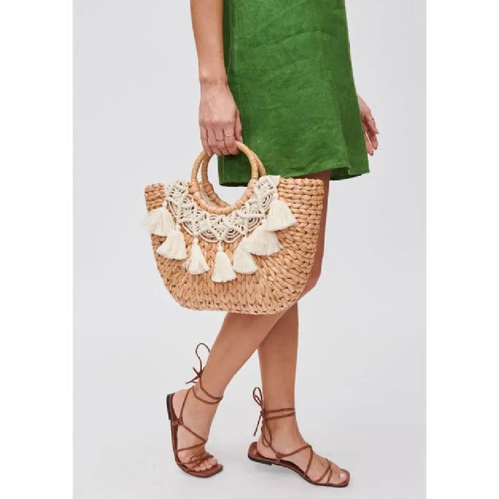 Ocean Tassel Straw Tote