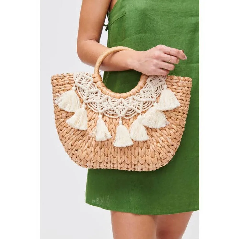 Ocean Tassel Straw Tote