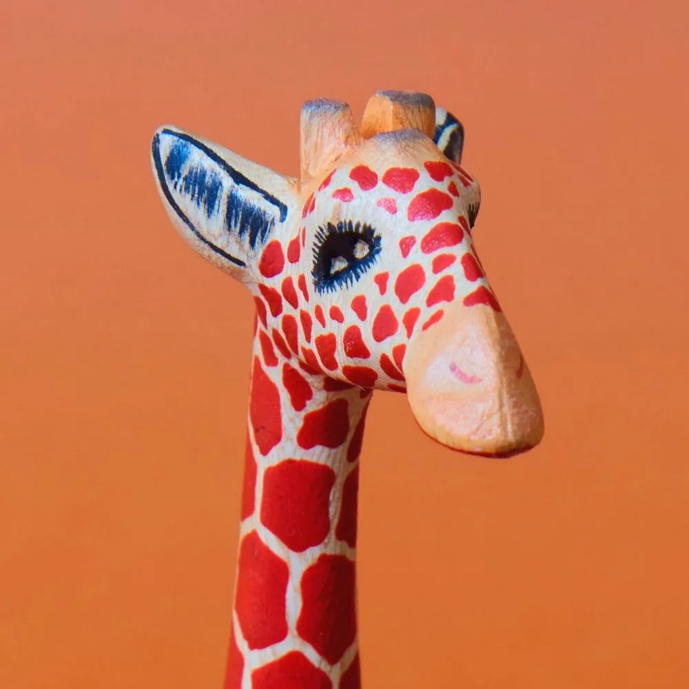Painted Wood Giraffe Jewelry Ring Dish