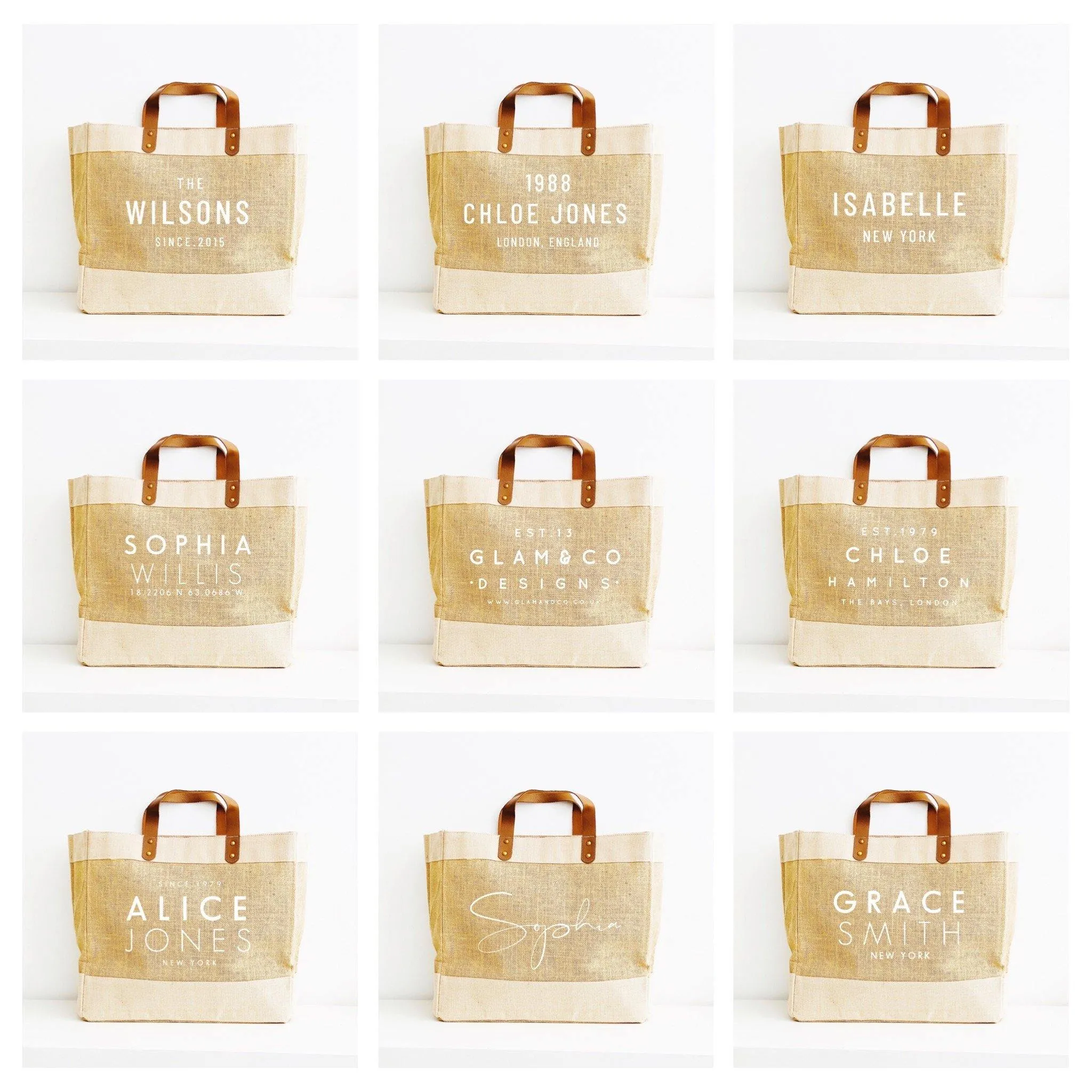 Personalised Jute Tote Bag - Custom Name Tote Bag